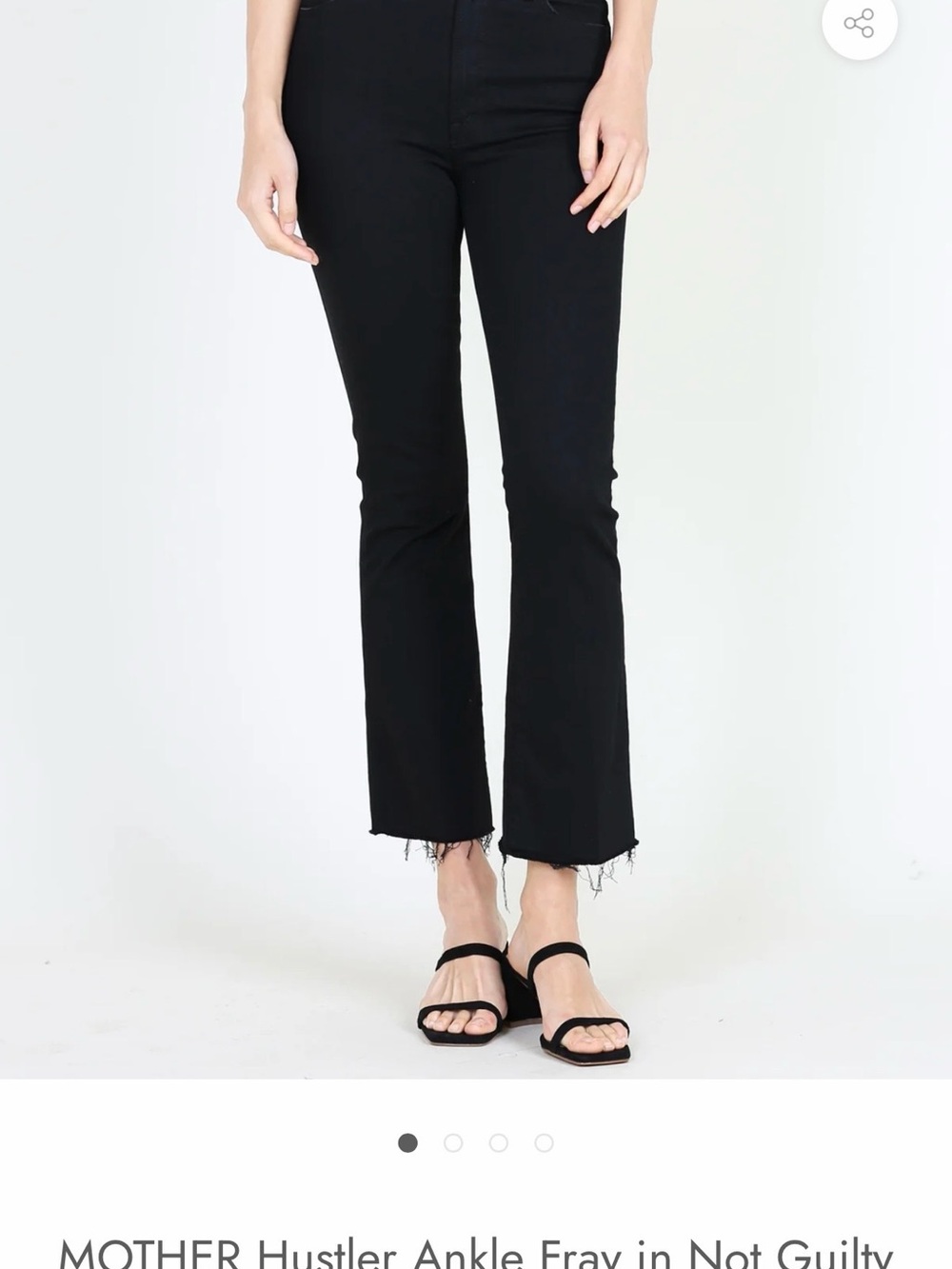 MOTHER Hustler Ankle Fray Jeans - Black